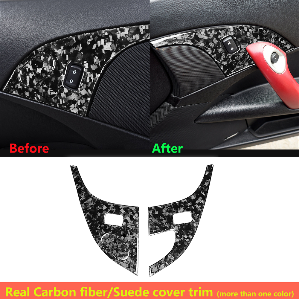 Forged Carbon Fiber Interior Door Lock Panel Trim For Corvette C6 Z06 05-13