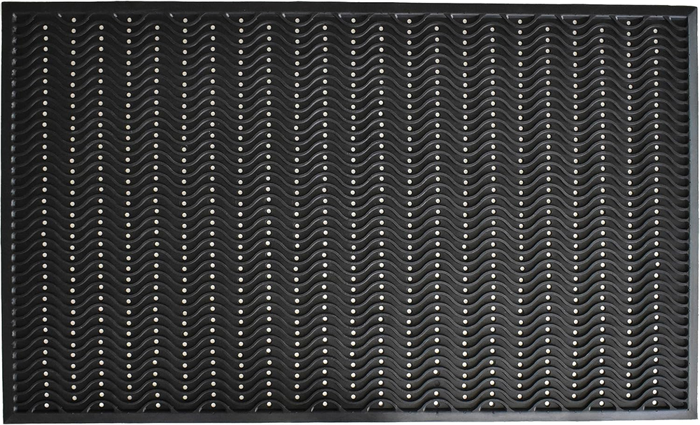 True Step Wave Rubber Doormat 3x5 – Durable and Stylish Entryway Mat