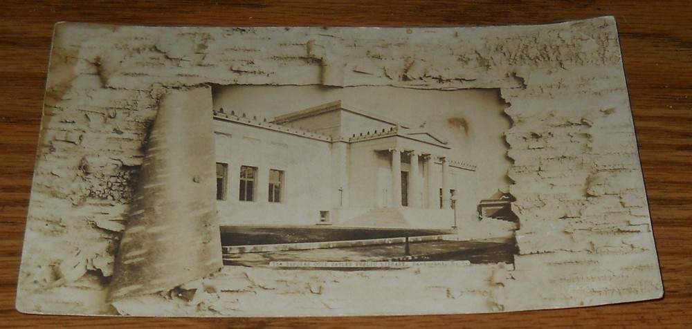 1907 Real Photo Framed Real Photo Postcard Library Pawtucket Rhode Island  T6