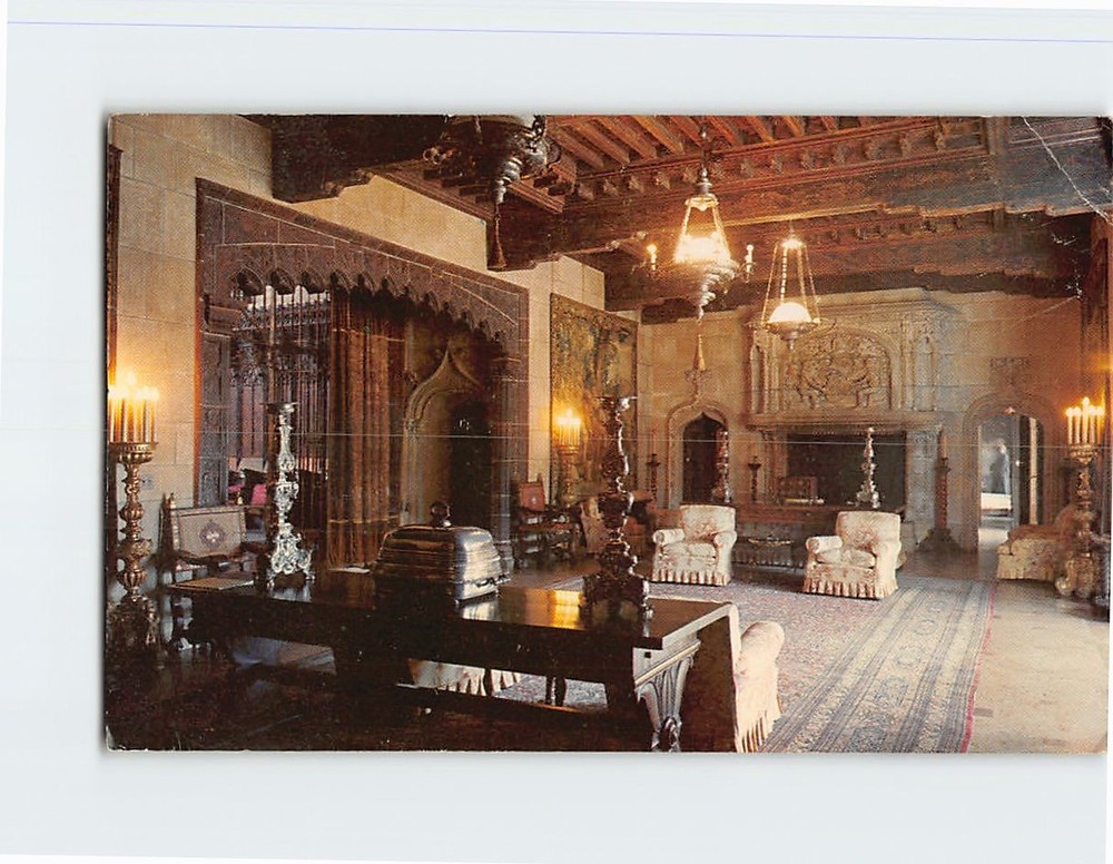 Postcard East Room La Casa Grande Hearst San Simeon State Monument California