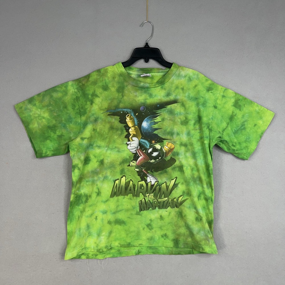 Vintage Marvin The Martian Shirt Mens XL Tie Dye Looney Tunes Single Stitch