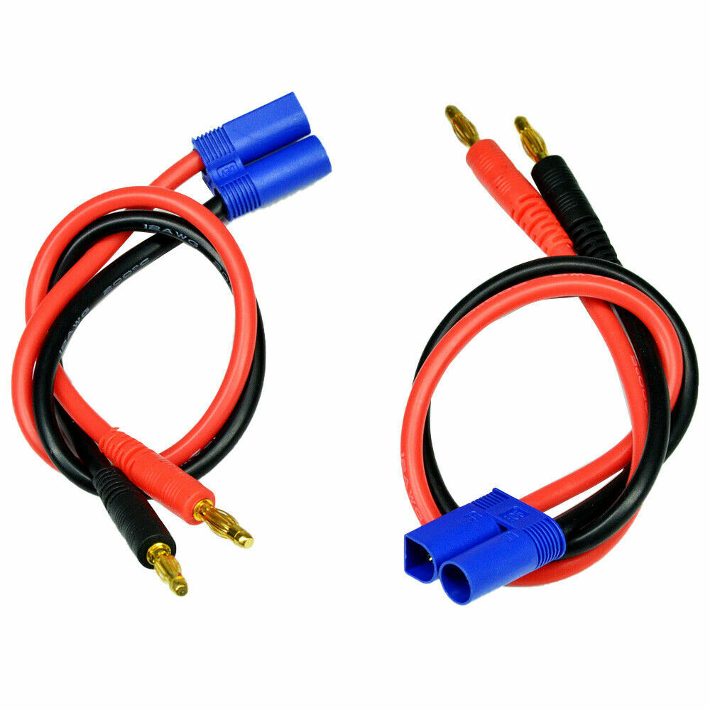 2 EC5 Male 4mm Banana Connector Plug Adapter Lead Battery Charge Cable Lipo 12