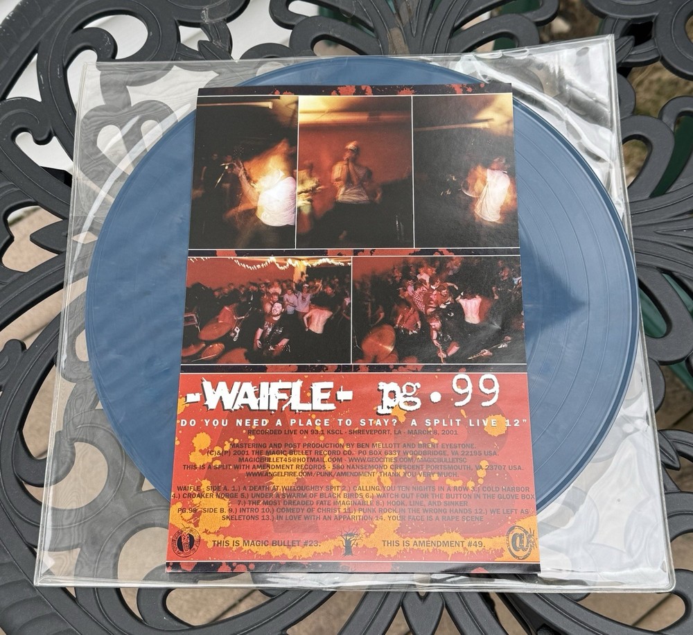 Pg.99 Waifle Do You Need A Place To Stay Split LP Magic Bullet Punk Emo Hardcore