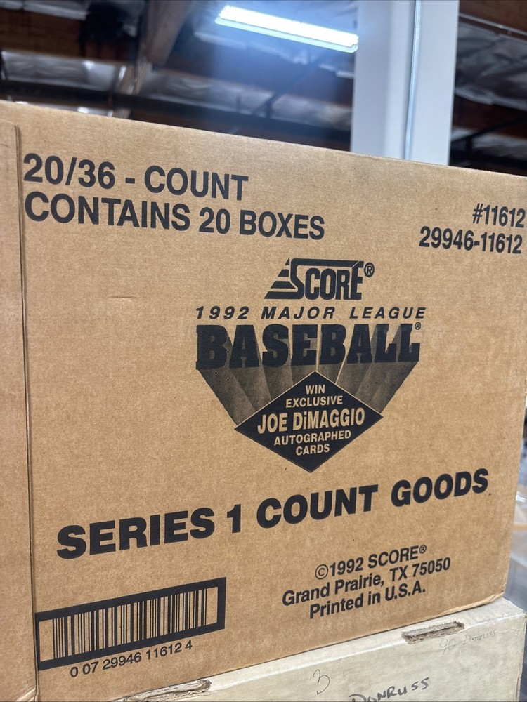 1992 Score Baseball Series 1 Factory Sealed Case 20 Boxes (DIMAGGIO AUTO???)