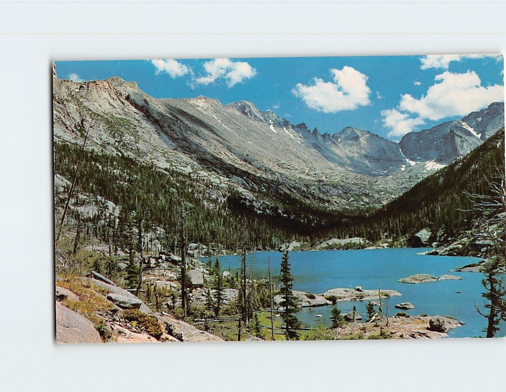 Postcard Mills Lake Long's Peak Glacier Gorge Rocky Mountain Nat'l Park Colorado