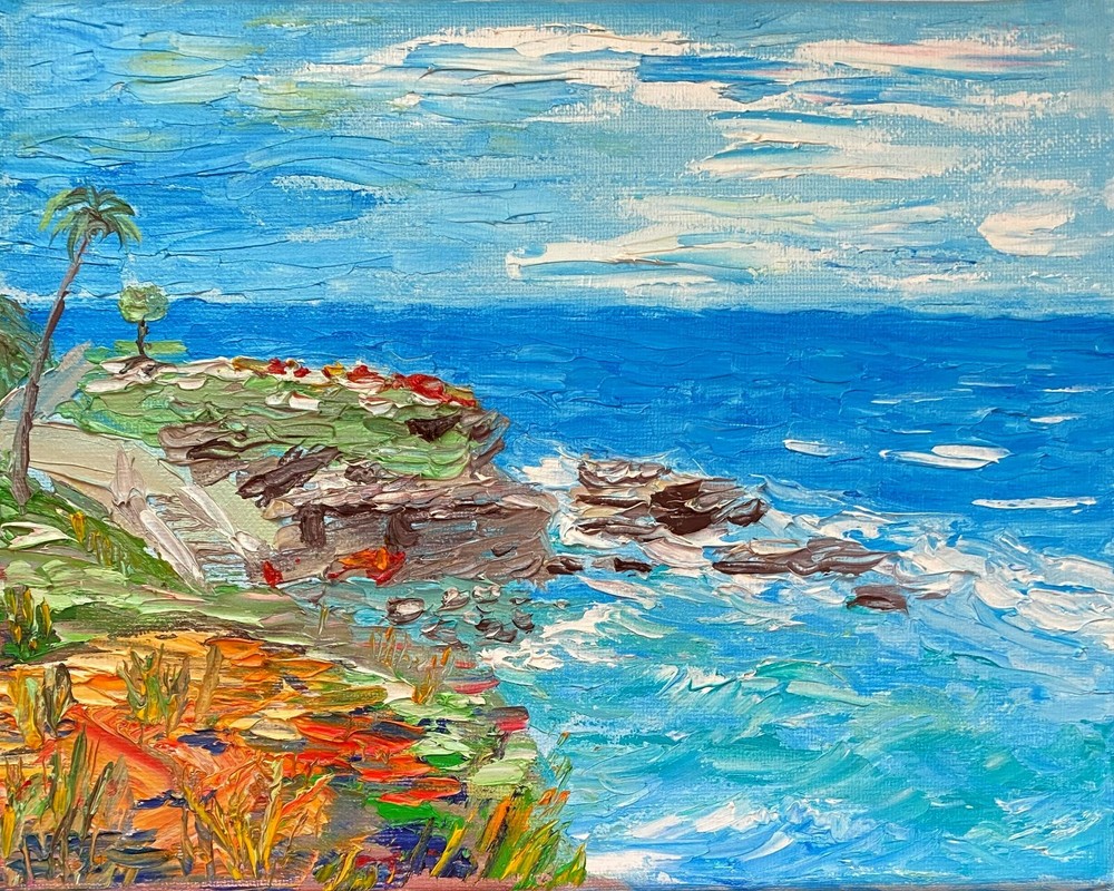 Gorgeous Oil Painting of La Jolla Cove San Diego. ORIGINAL. Signed Impressionism
