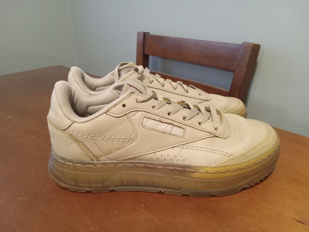 Reebok Club C Double Geo Beige Womens Athletic Sneakers US 8.5 UK 6