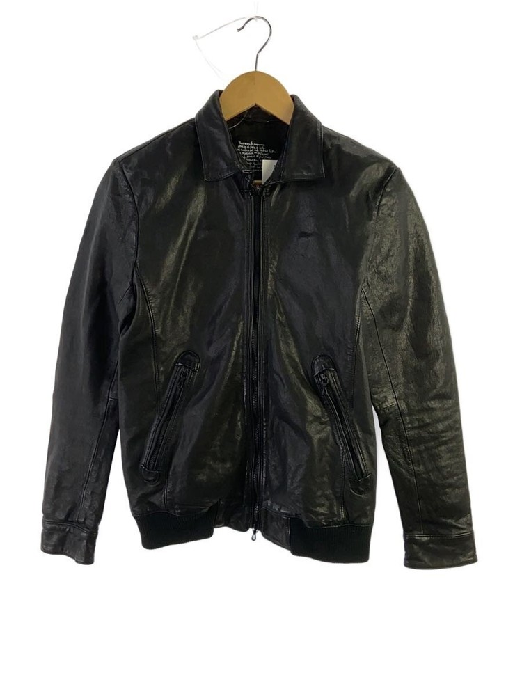 Nano Universe 23Aw/Washed/Leather Jacket Blouson/S/Goat Leather/Blk/Nuc23Lo247Ll