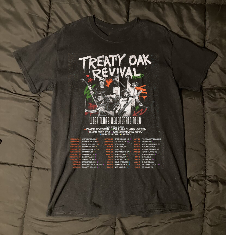 Treaty Oak Revival West Texas Degenerate Tour size S to 5XL T-shirt QT1615