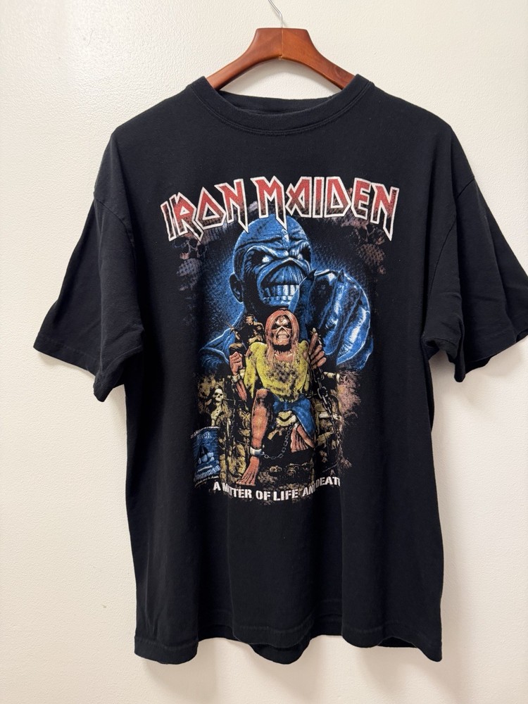 Vintage Iron Maiden A Matter Of Life And Death Black T Shirt Men’s 2XL Band Tee