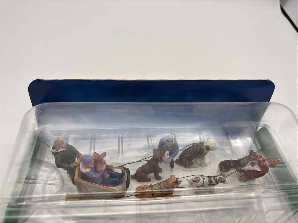 Lemax Village Collection Dog Sledding Dogs And Children Christmas Accent 2013-image