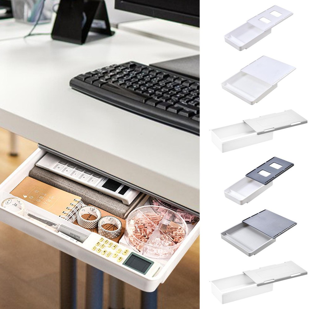 Under Desk Slide-Out Organizer with Self-Adhesive Storage Drawer