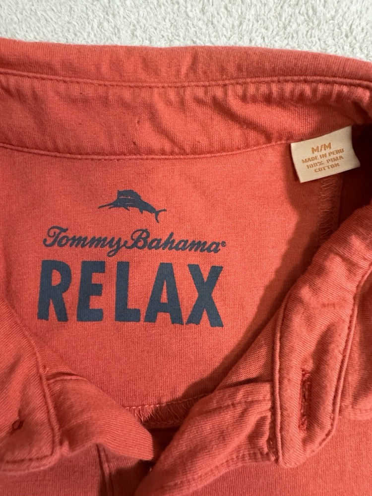 Tommy Bahama Relax Mens Medium Reddish Orange Polo Shirt