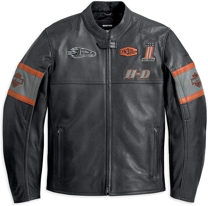 Harley Davidson Mens Vintage Screaming Eagle Cowhide Leather Biker Jacket  