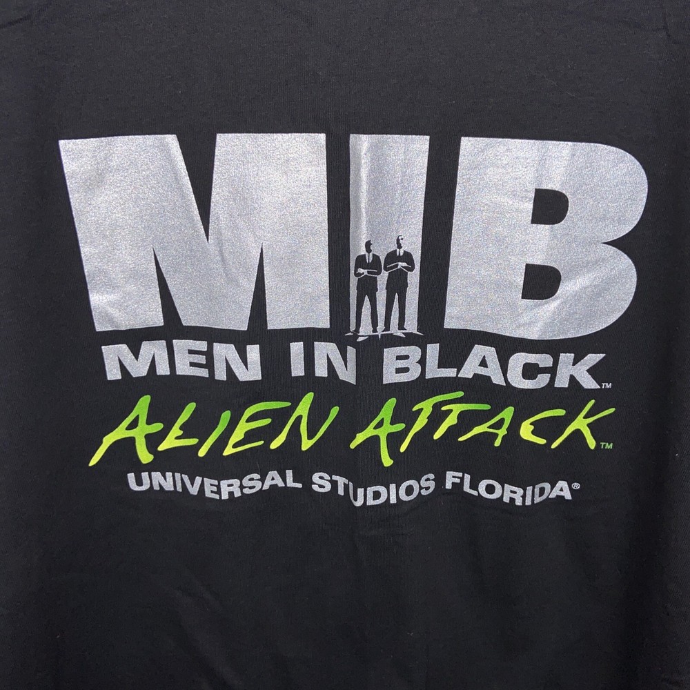 Vintage Men In Black Alien Attack MIB 2000 Universal Studios Florida TShirt Sz L
