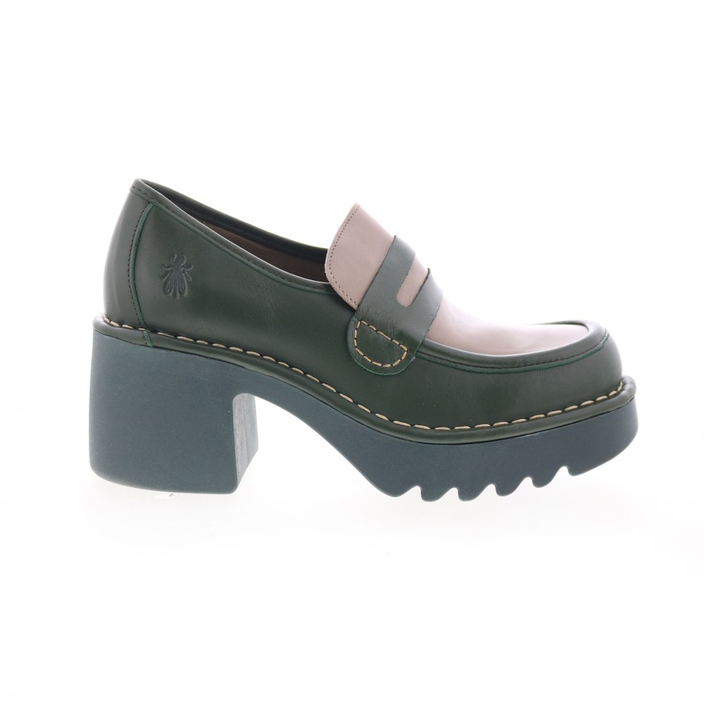 Fly London Muly MULY252FLY-004 Womens Green Loafers & Slip Ons Casual Shoes