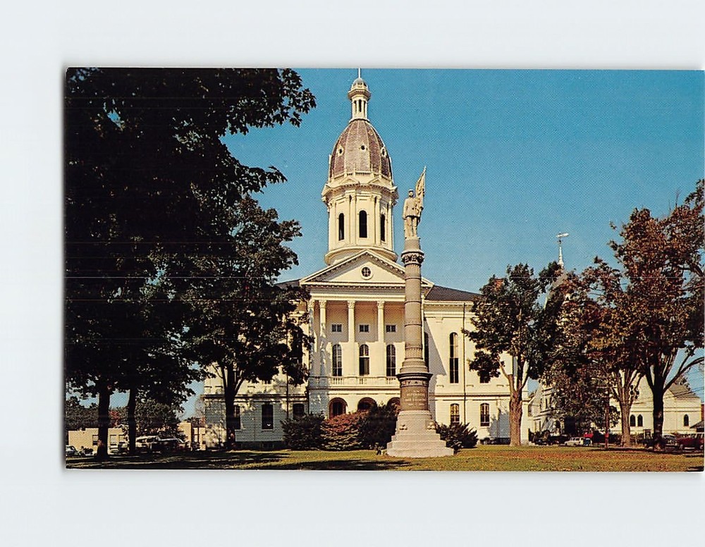 Postcard Town Hall and Memorial Middleboro Massachusetts USA
