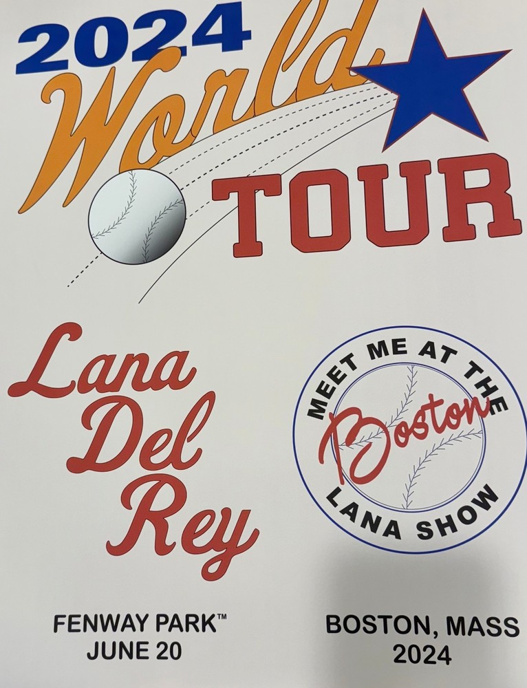 Lana Del Rey World Tour Lithograph Poster Fenway Park Boston Merch BRAND NEW