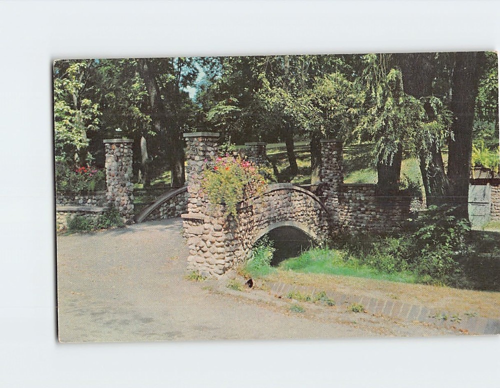 Postcard Rustic Bridge Glen Miller Park Richmond Indiana USA