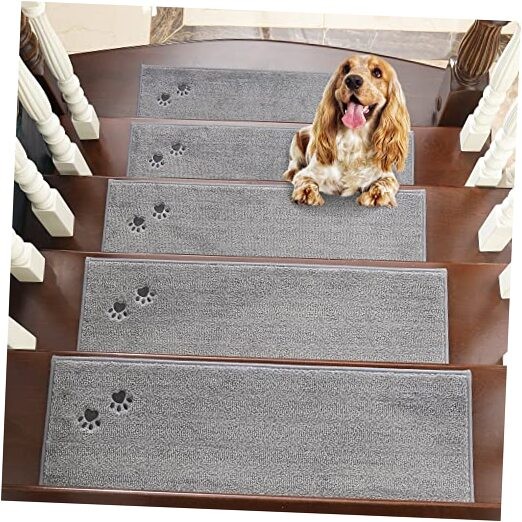 Non-Slip 28x9 Inch Carpet Stair Treads for Wooden Steps - Indoor Use