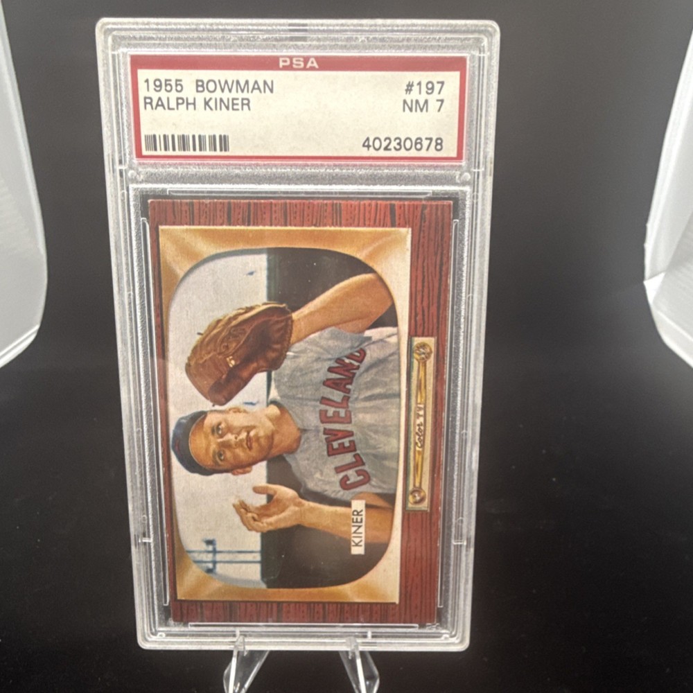 1955 Bowman Base Set #197 Ralph Kiner Cleveland Indians PSA 7 Baseball Card