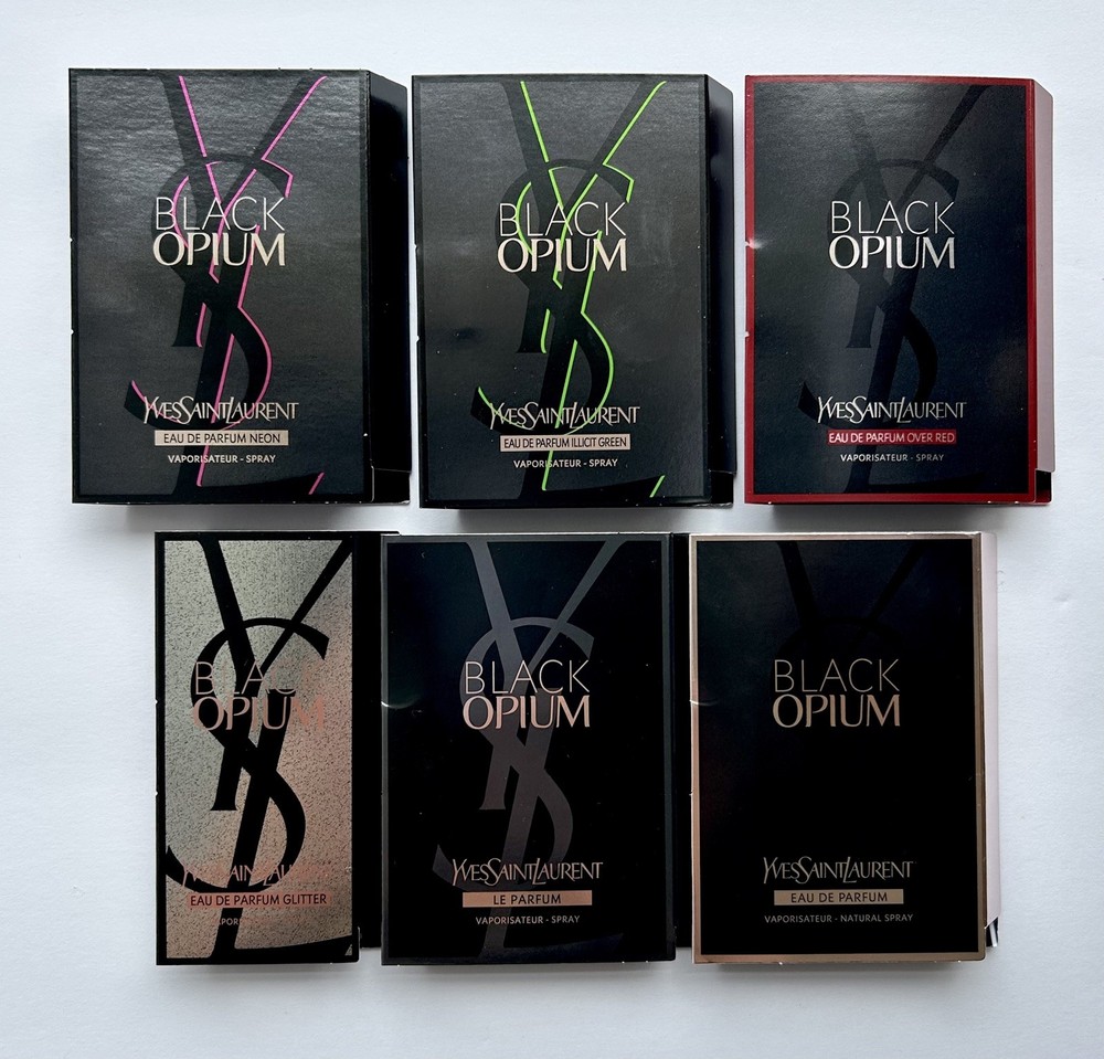YSL Black Opium Perfume 6pc Sample Spray Set