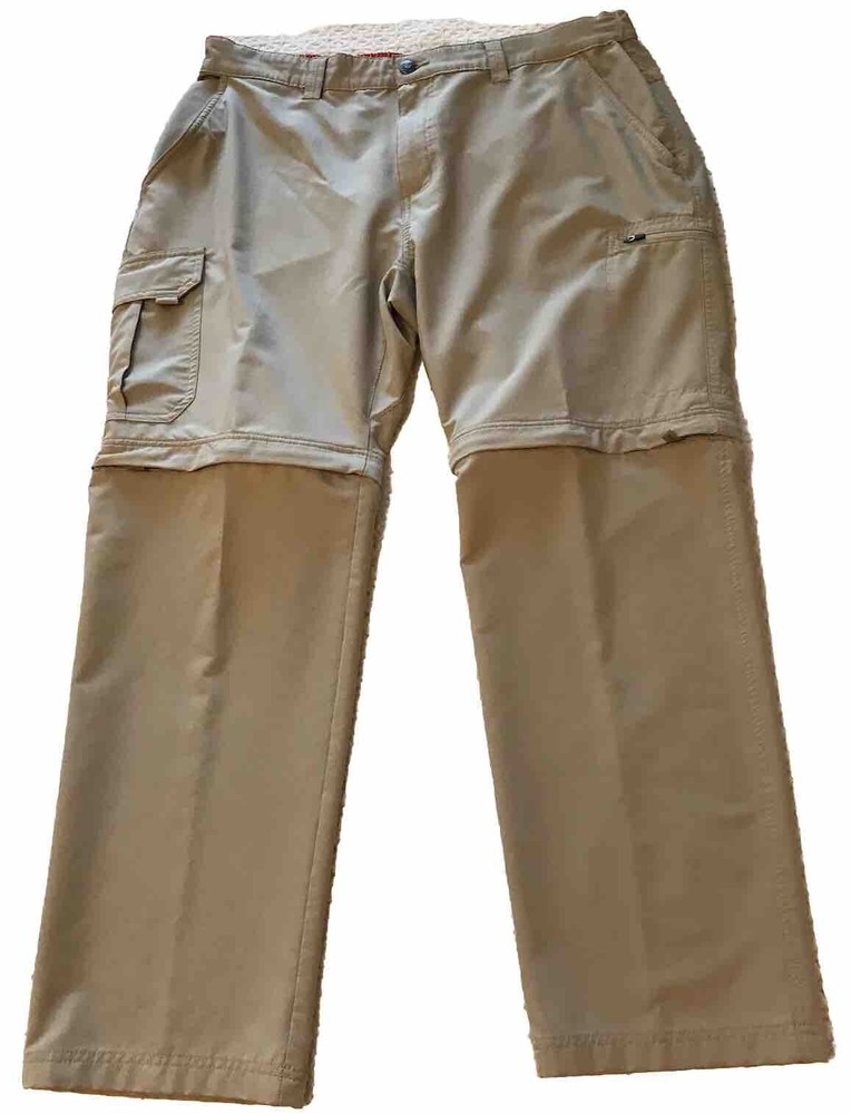 Flatwood Threads Cargo Convertible Pants Mens XXL 44/46 Stretch Khaki Tan Golf