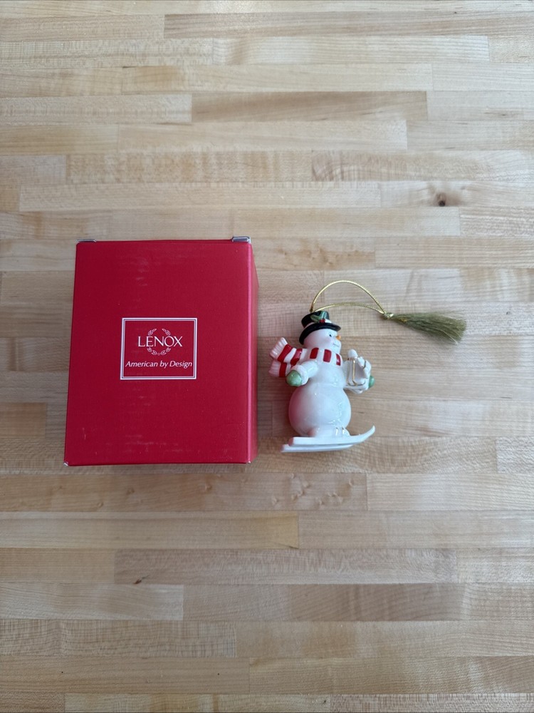 Lenox Very Merry Porcelain Snowman Christmas Ornament by American By Design