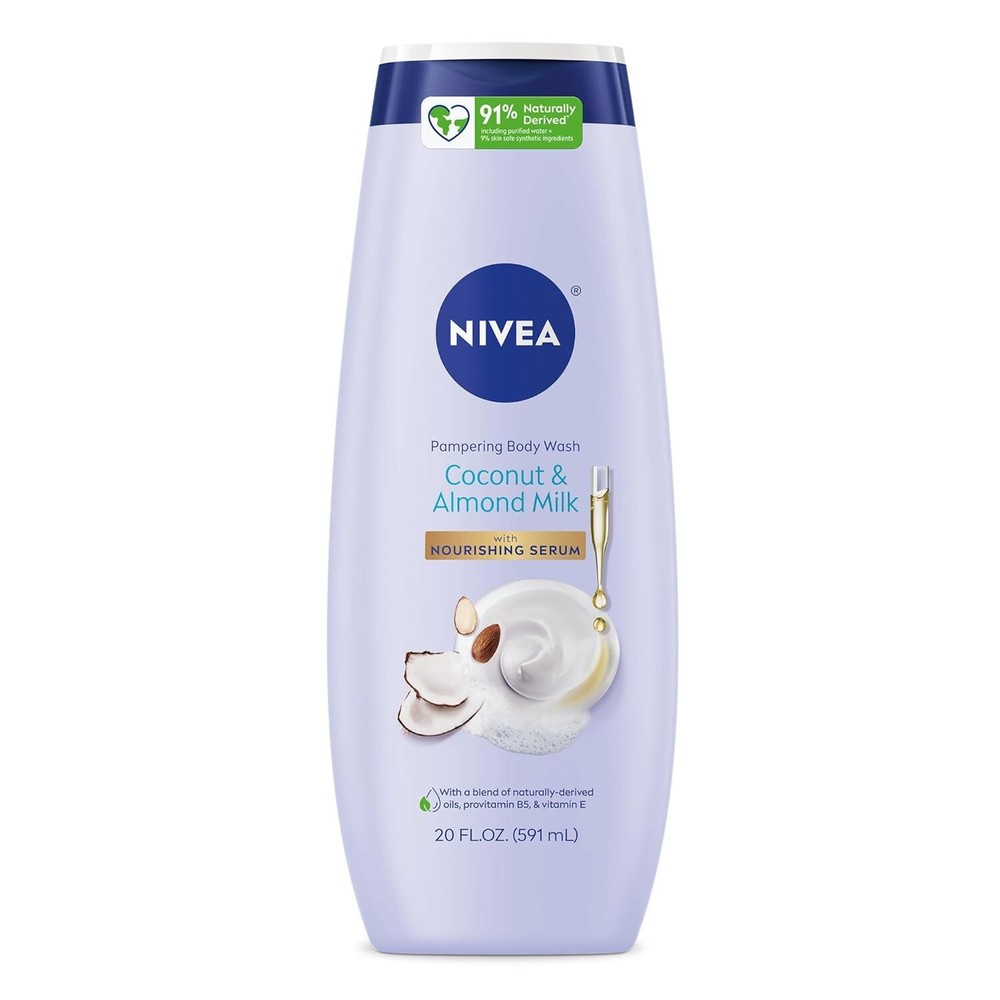 NIVEA Coconut Almond Milk Body Wash with Nourishing Serum for Hydrated Skin