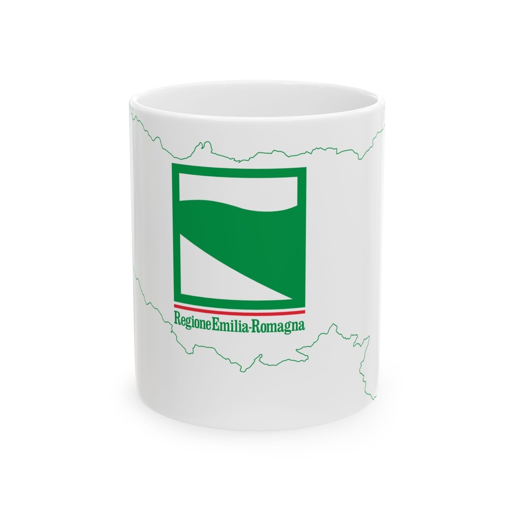 Flag map of Emilia-Romagna (Italy) White Coffee Mug