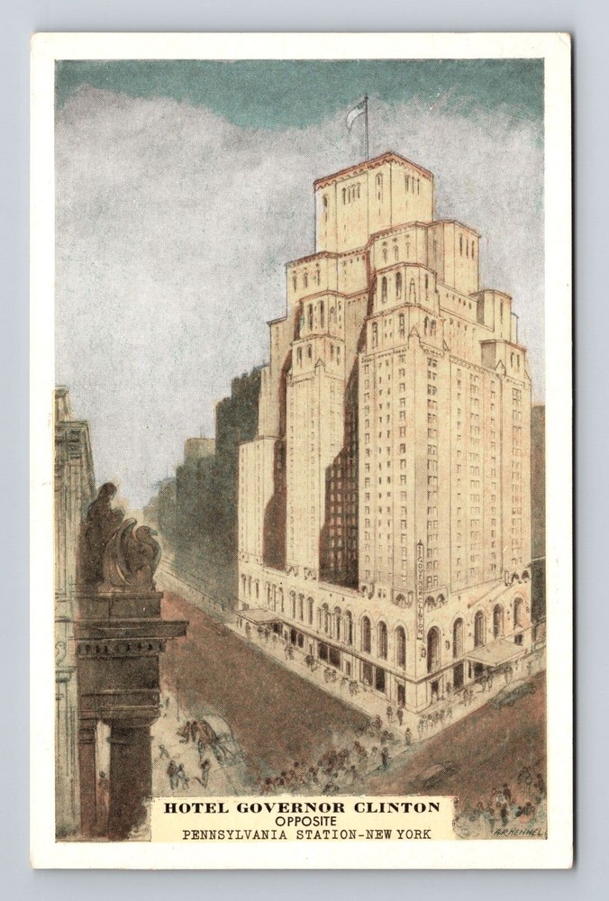 New York City NY, Hotel Governor Clinton, Advertising, Vintage Postcard