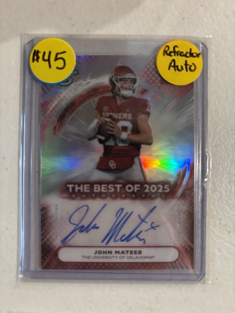 2025 Bowman’s Best U Best Of 2025 John Mateer Refractor Auto