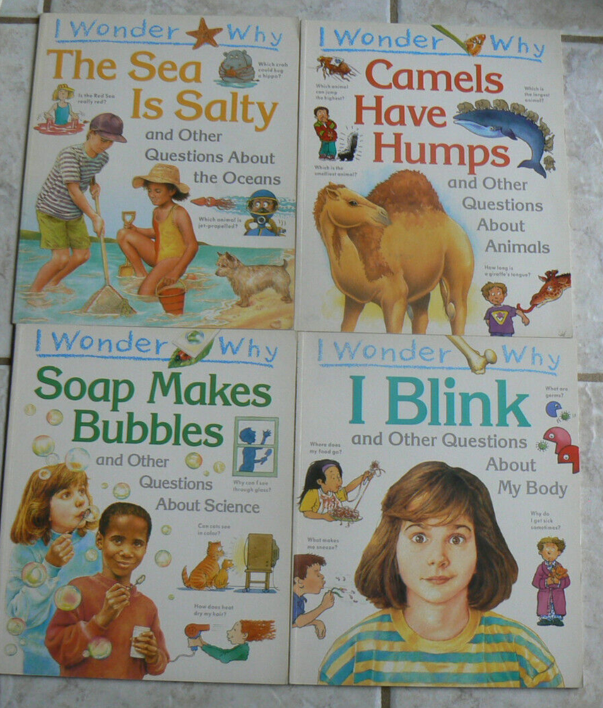 4 I Wonder Why Books: Sea Salty, Camels Hump, Soap Bubbles, Why I Blink