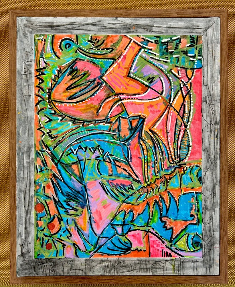 Modern Abstract Painting Graffiti Art Cubism Anime Cartoon Original Psychedelic-image