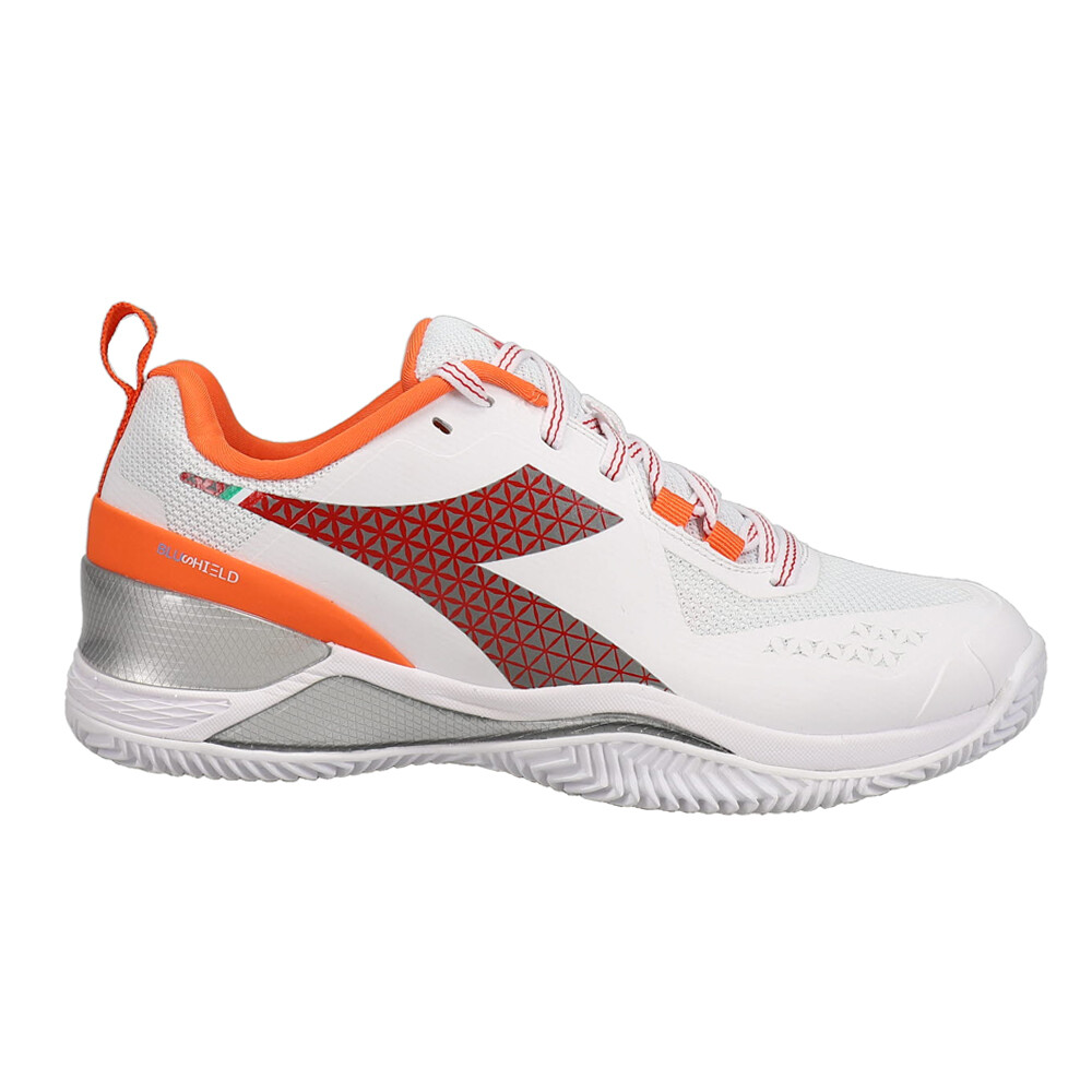 Diadora Blushield Torneo Geometric Clay Tennis  Womens White Sneakers Athletic S