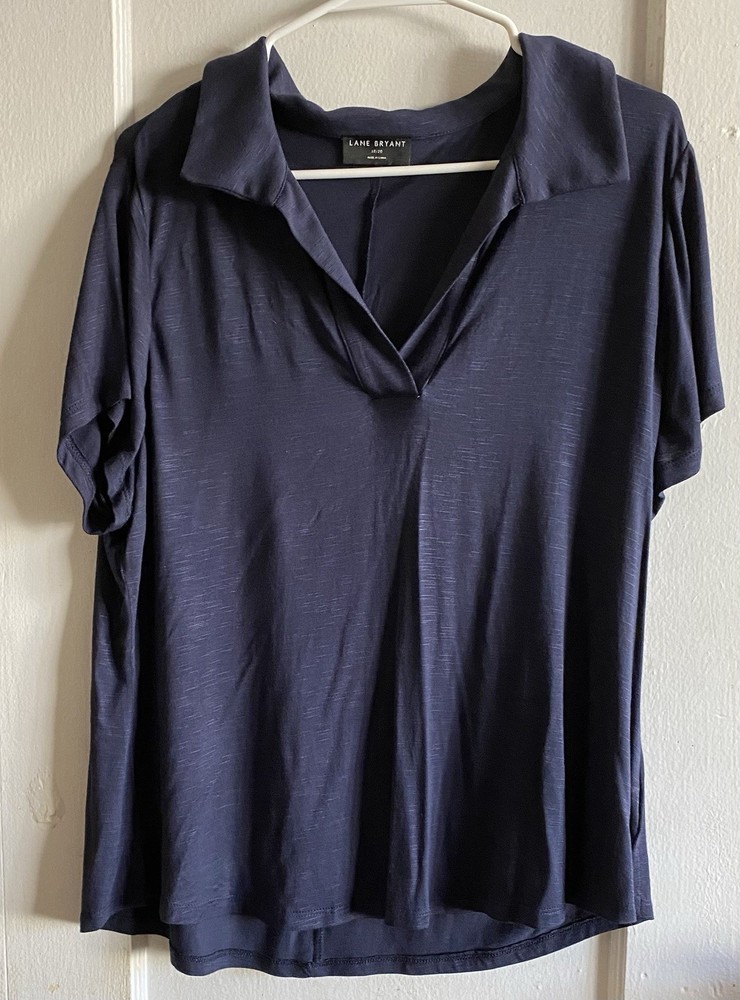 Lane Bryant Women's Navy Blue Short Sleeve Polo Size 18/20