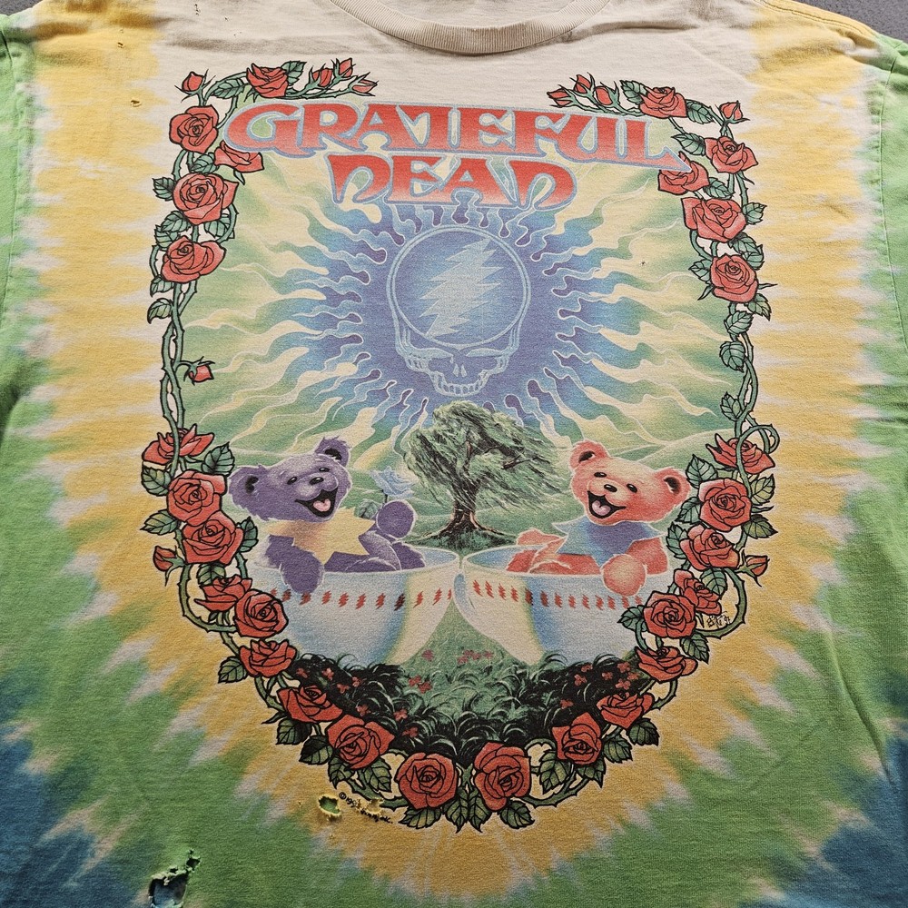 Vintage Grateful Dead Shirt Mens Large Tie Dye Liquid AOP 1997 Double-Sided 90s