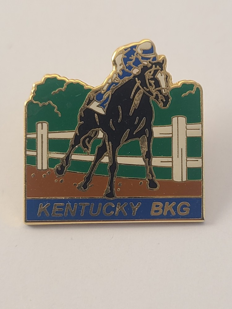 BKG Kentucky USA Horse Racing Vintage Pin Gold Tone Enamel Lapel Hat Pin