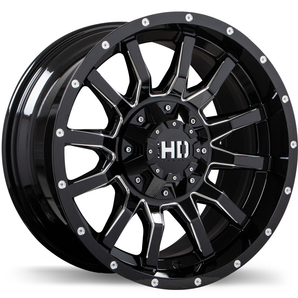 Fast HD TRAXX 20x12 Gloss Black Milled Trim 5x127/139.7 -44mm