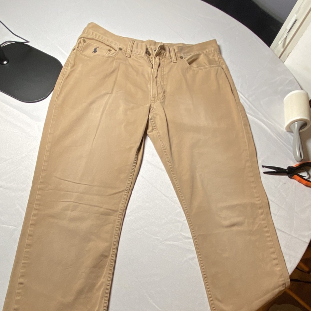 Polo Ralph Lauren Cotton Twill Beige Casual Pants Regular Fit Straight Leg