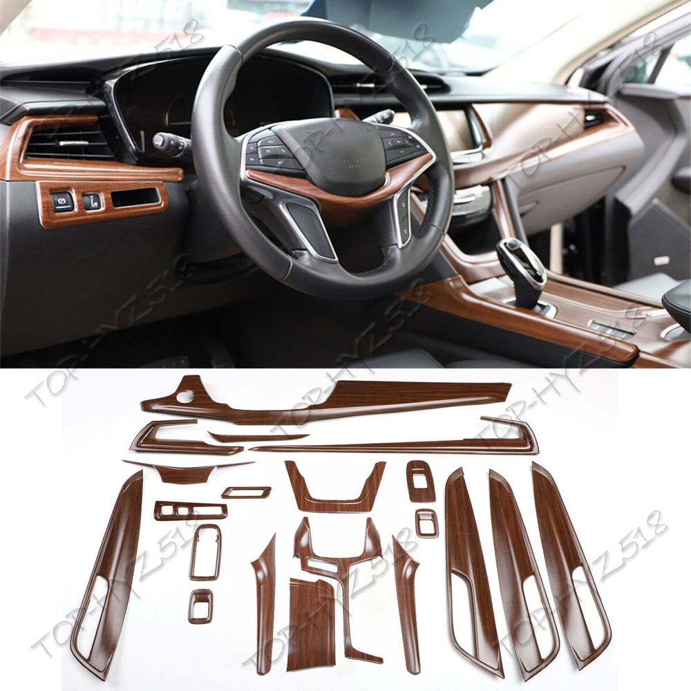 2020-2024 Cadillac XT5 Wood Grain ABS Interior Trim Kit 19-Piece Set