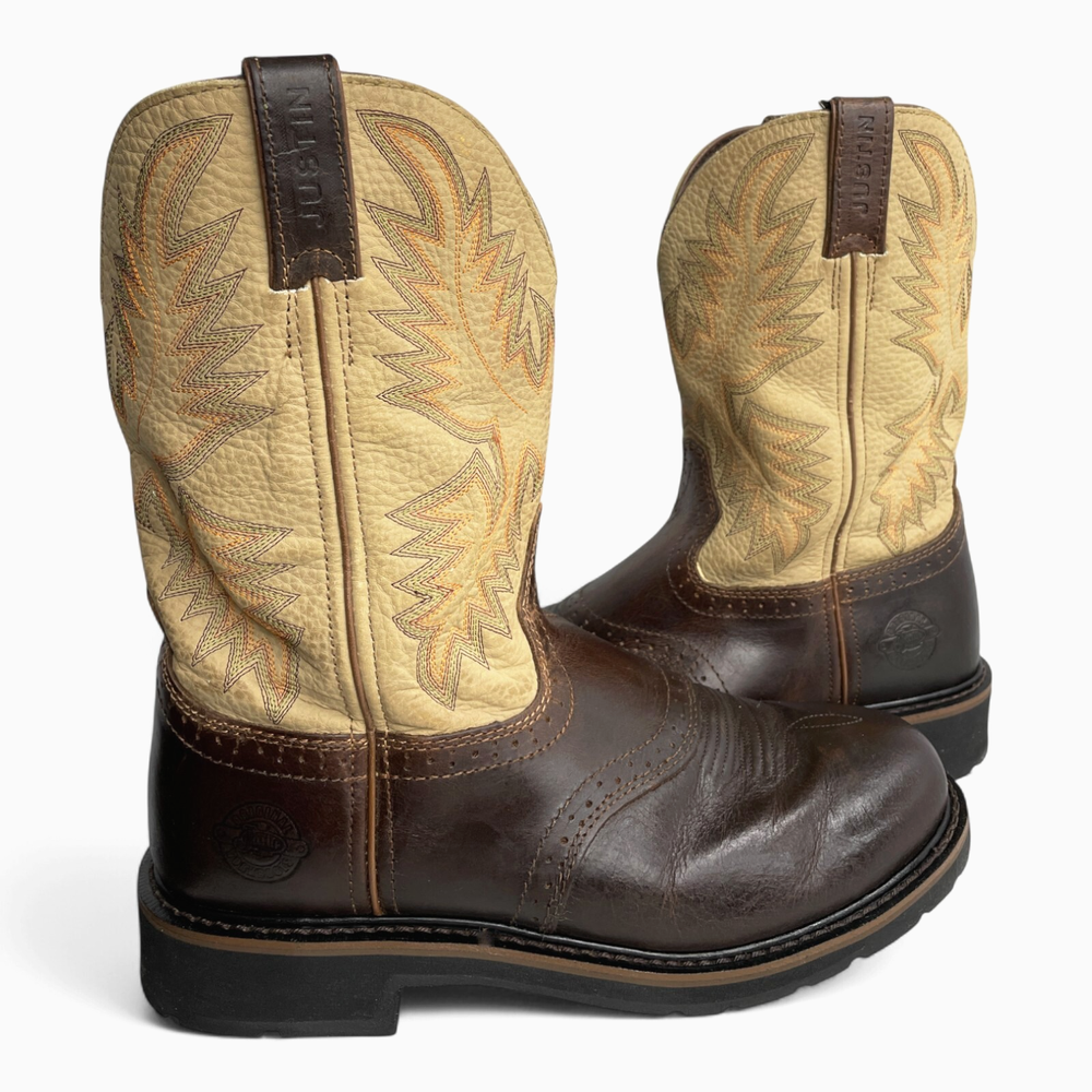 Justin WK4660 Men's Cowboy Boots - Western Leather Stampede Style Size 10D