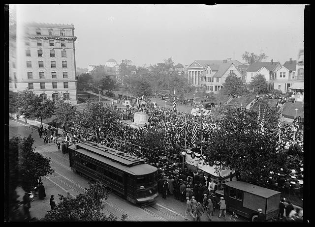 Washington D.C. Francis Asbury Memorial Dedication Crowd Streetcar 1924
