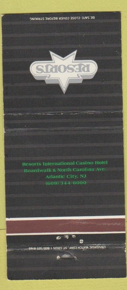 Matchbook Cover - Resorts Atlantic City NJ 30 Strike