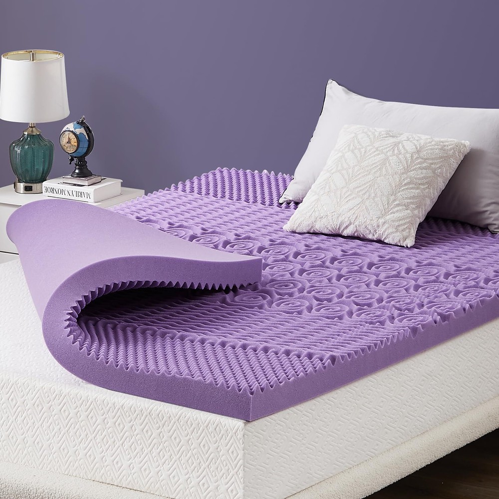 Mattress Topper Full - 2 Inch 5-Zone Infused Memory Foam Mattress Topper Full...