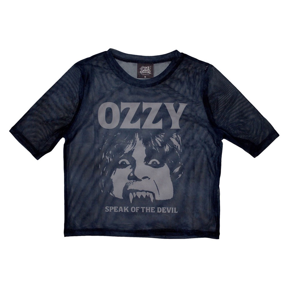 Ozzy Osbourne Speak Of The Devil Vintage Mesh Crop Top