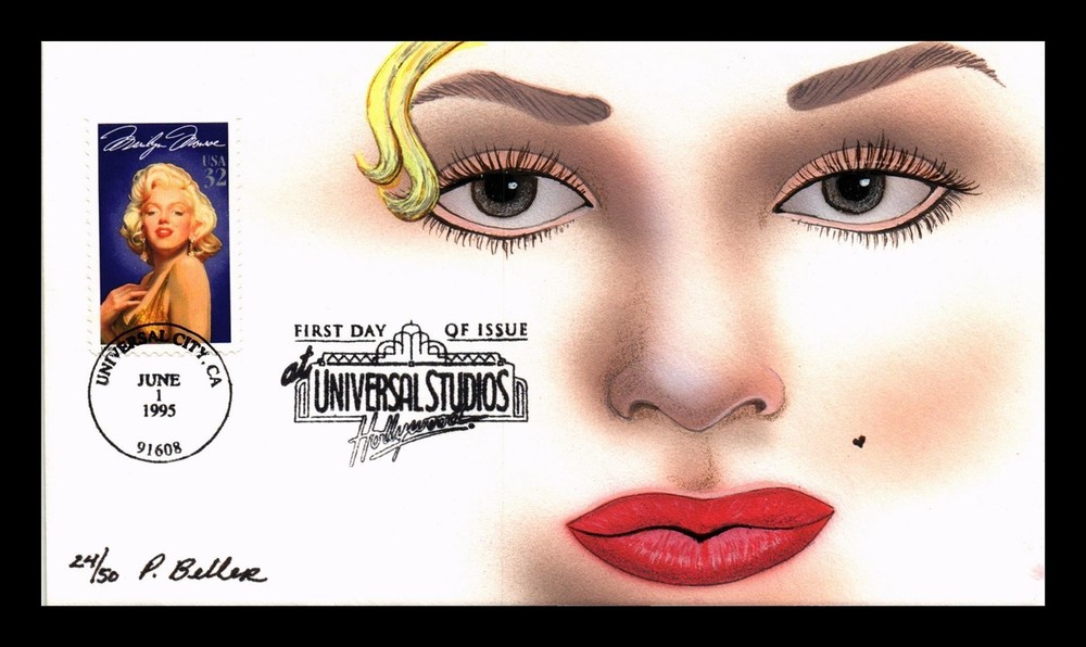 Dr Jim Stamps Us Cover Hand Painted Marilyn Monroe Legends Of Hollywood Fdc