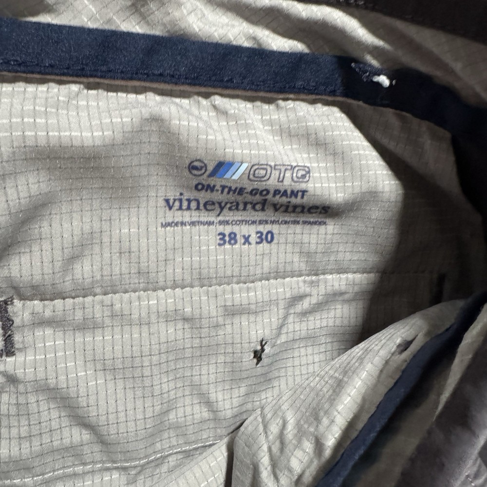 Vineyard Vines On-The-Go OTG Pants Mens 38x30 Gray Stretch Performance Flaw