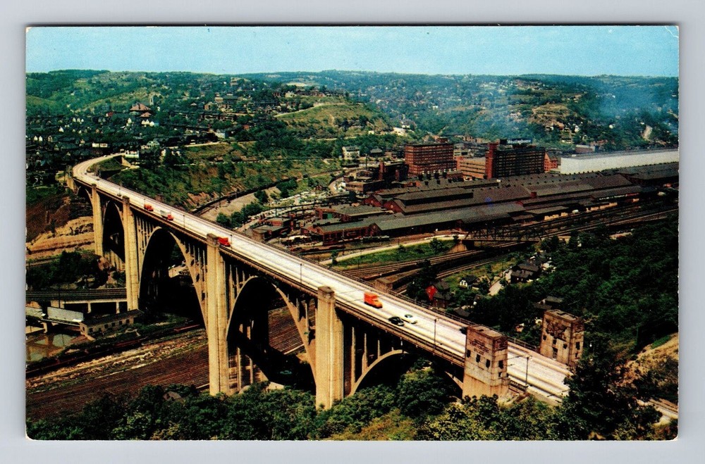 Pittsburgh PA-Pennsylvania, Westinghouse Bridge, Vintage Postcard