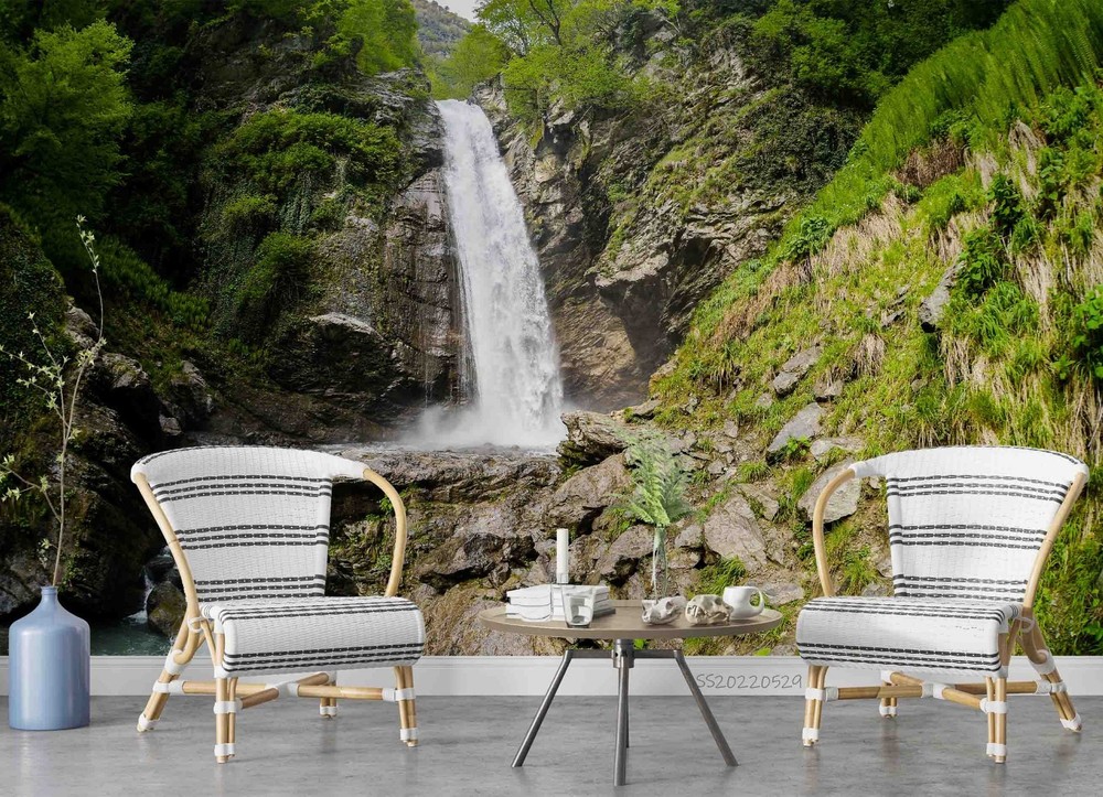 3D Mountain Waterfall Landscape Wall Murals Wallpaper Murals Wall Sticker